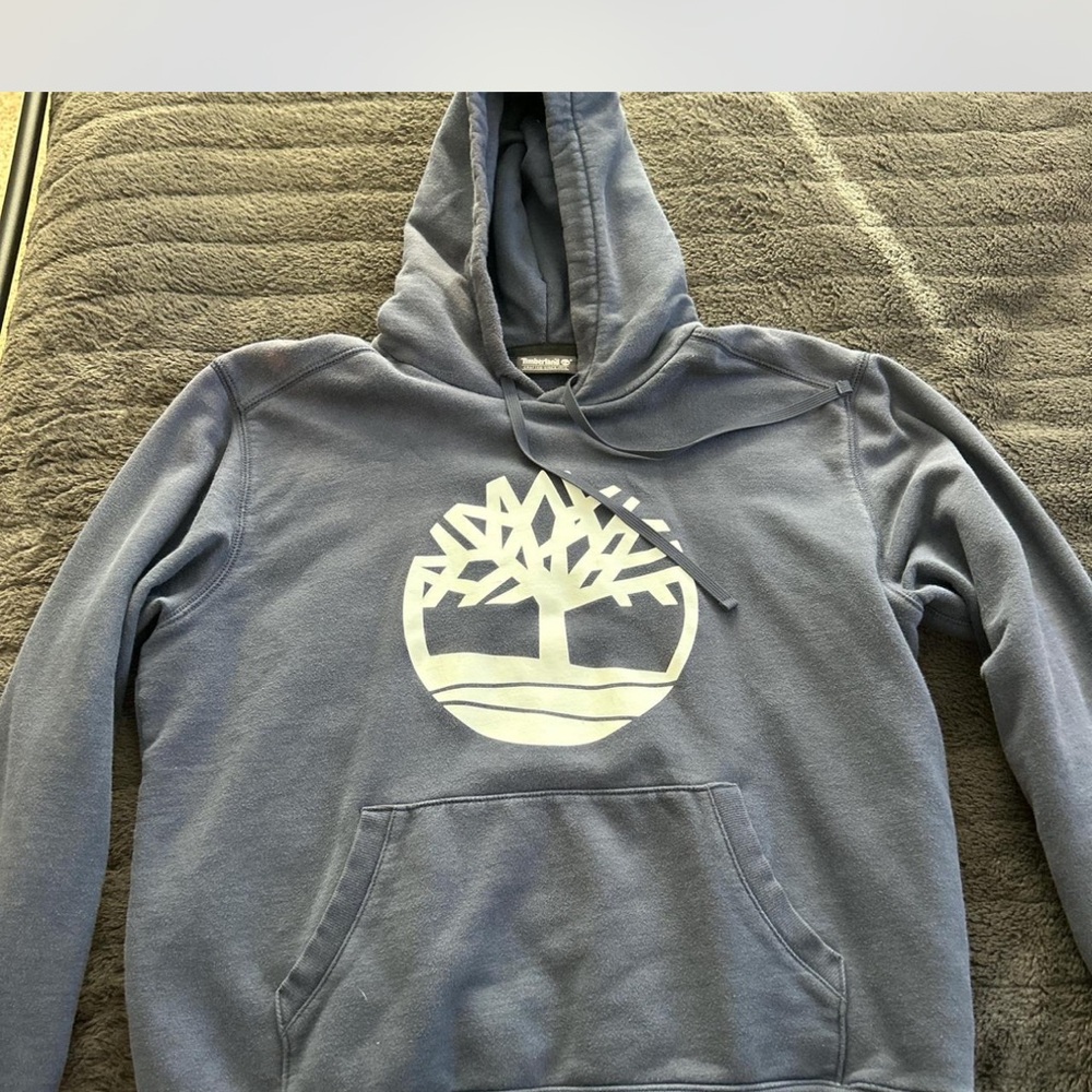 Timberland Blue Hoodie with White Logo